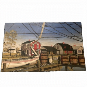 𝅺VINTAGE George Nathan hand screen painted nautical wooden wall hanging